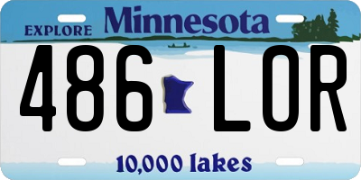 MN license plate 486LOR
