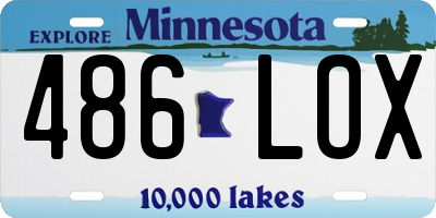 MN license plate 486LOX