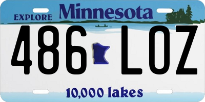 MN license plate 486LOZ