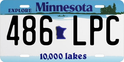MN license plate 486LPC