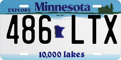 MN license plate 486LTX