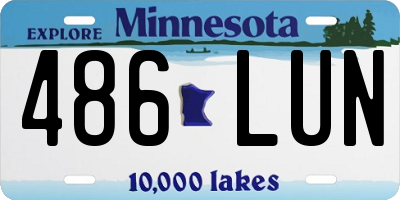 MN license plate 486LUN