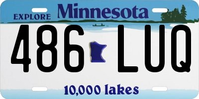 MN license plate 486LUQ