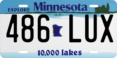 MN license plate 486LUX