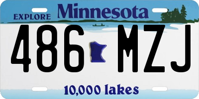 MN license plate 486MZJ