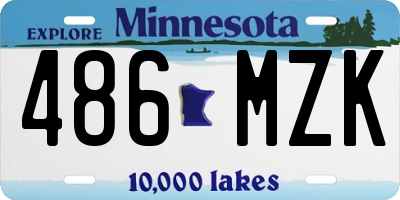 MN license plate 486MZK
