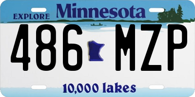 MN license plate 486MZP