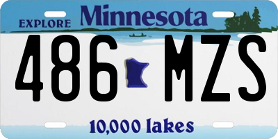MN license plate 486MZS