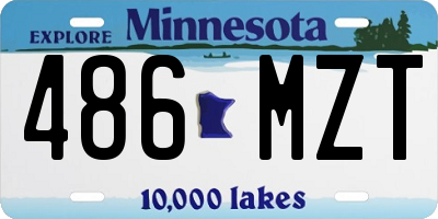 MN license plate 486MZT