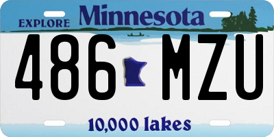 MN license plate 486MZU