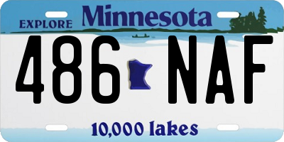 MN license plate 486NAF