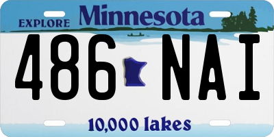 MN license plate 486NAI