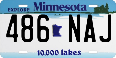 MN license plate 486NAJ