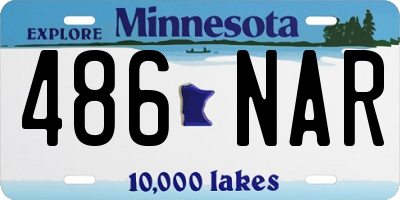 MN license plate 486NAR