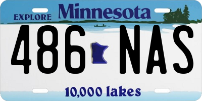MN license plate 486NAS
