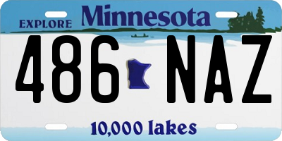 MN license plate 486NAZ