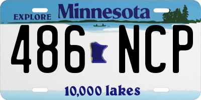 MN license plate 486NCP