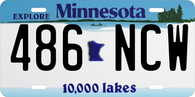 MN license plate 486NCW