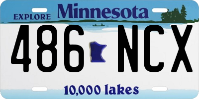 MN license plate 486NCX