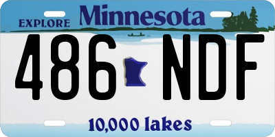MN license plate 486NDF