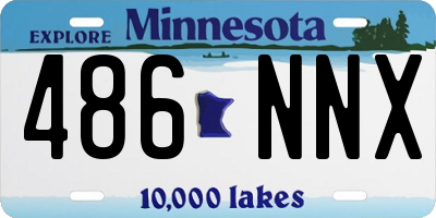 MN license plate 486NNX