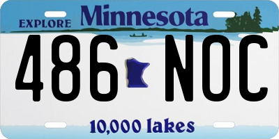 MN license plate 486NOC