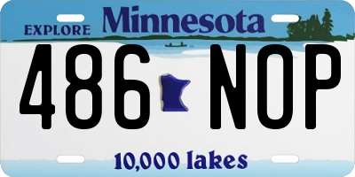 MN license plate 486NOP