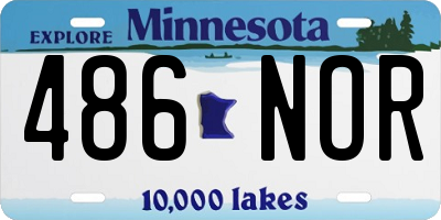 MN license plate 486NOR