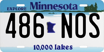 MN license plate 486NOS