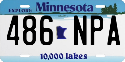 MN license plate 486NPA