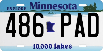 MN license plate 486PAD