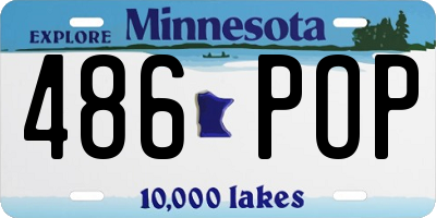 MN license plate 486POP