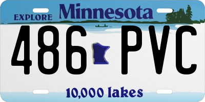MN license plate 486PVC
