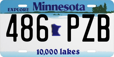 MN license plate 486PZB