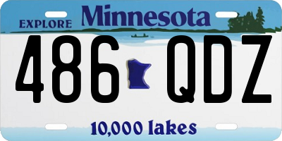 MN license plate 486QDZ