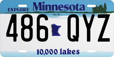 MN license plate 486QYZ