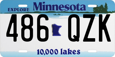 MN license plate 486QZK