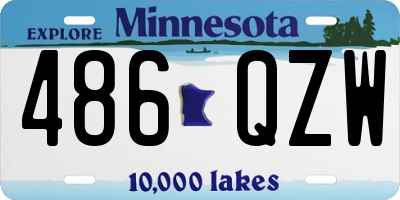 MN license plate 486QZW