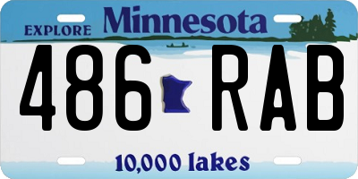 MN license plate 486RAB
