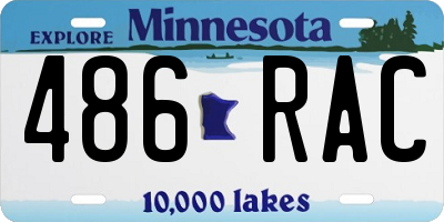 MN license plate 486RAC