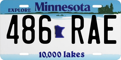 MN license plate 486RAE