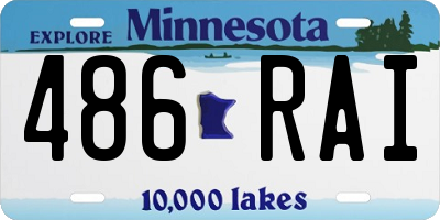 MN license plate 486RAI