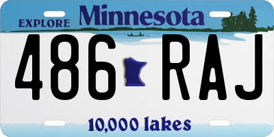 MN license plate 486RAJ