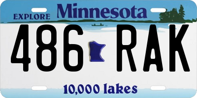 MN license plate 486RAK