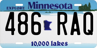MN license plate 486RAQ