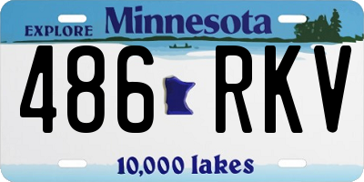MN license plate 486RKV