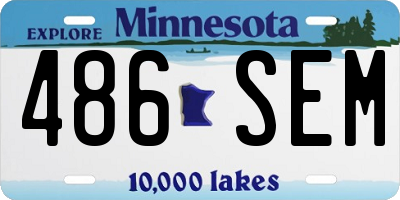 MN license plate 486SEM