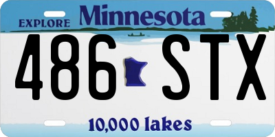 MN license plate 486STX