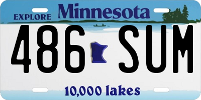 MN license plate 486SUM
