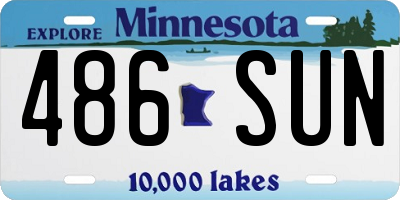 MN license plate 486SUN